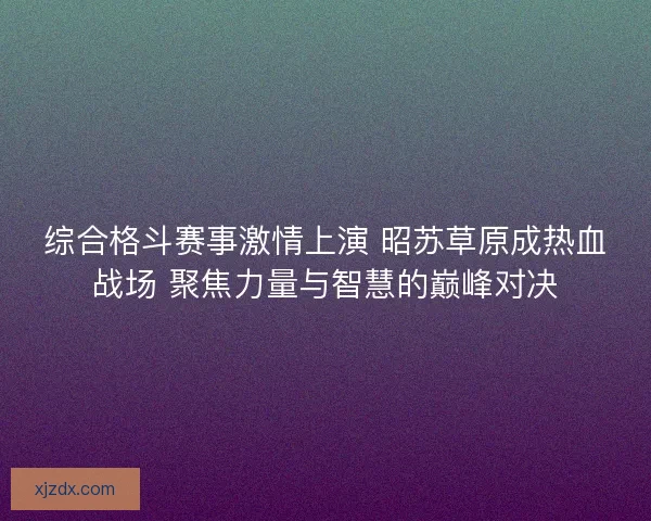 综合格斗赛事激情上演 昭苏草原成热血战场 聚焦力量与智慧的巅峰对决