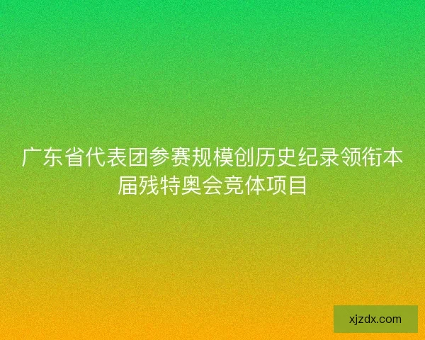 广东省代表团参赛规模创历史纪录领衔本届残特奥会竞体项目 广东省代表团参赛规模创历史纪录领衔本届残特奥会竞体项目